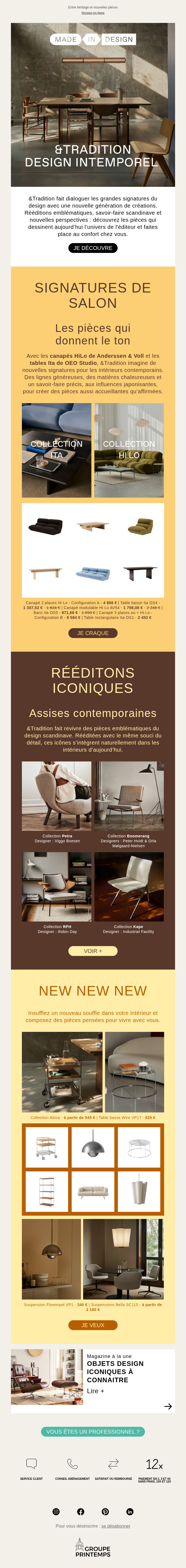 Made in Design email snapshot