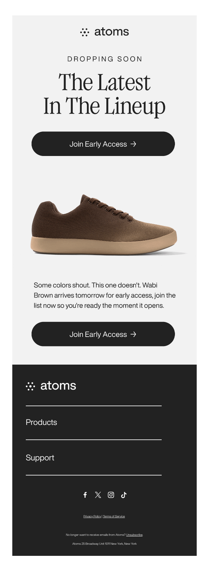 Atoms email snapshot