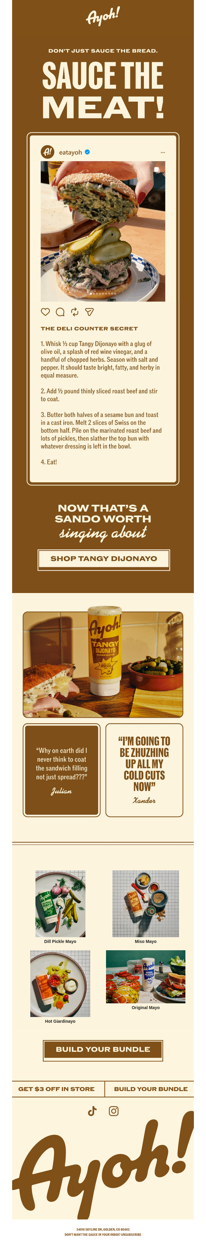 Ayoh! email snapshot