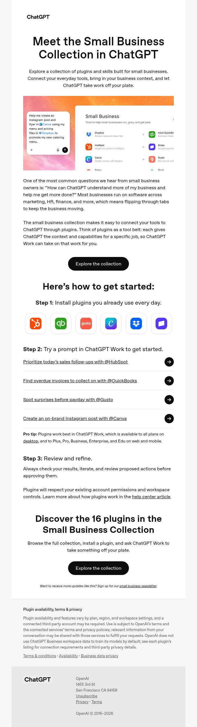 ChatGPT email reference snapshot