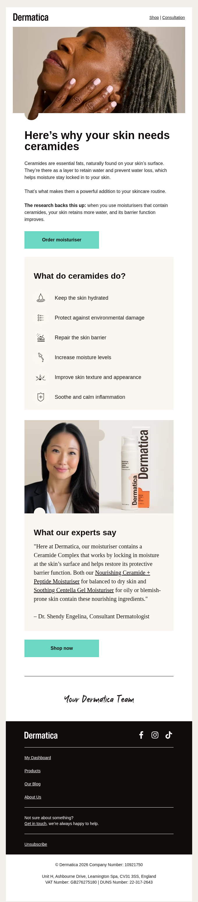 Dermatica email snapshot