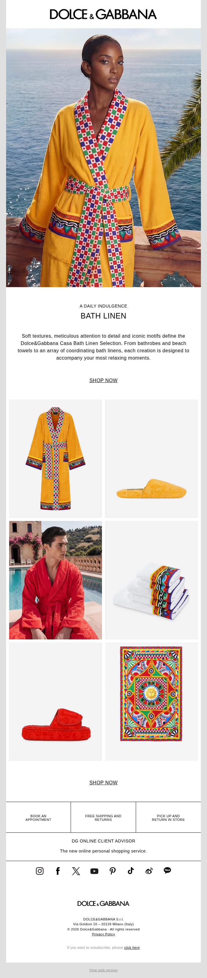 Dolce & Gabbana email snapshot
