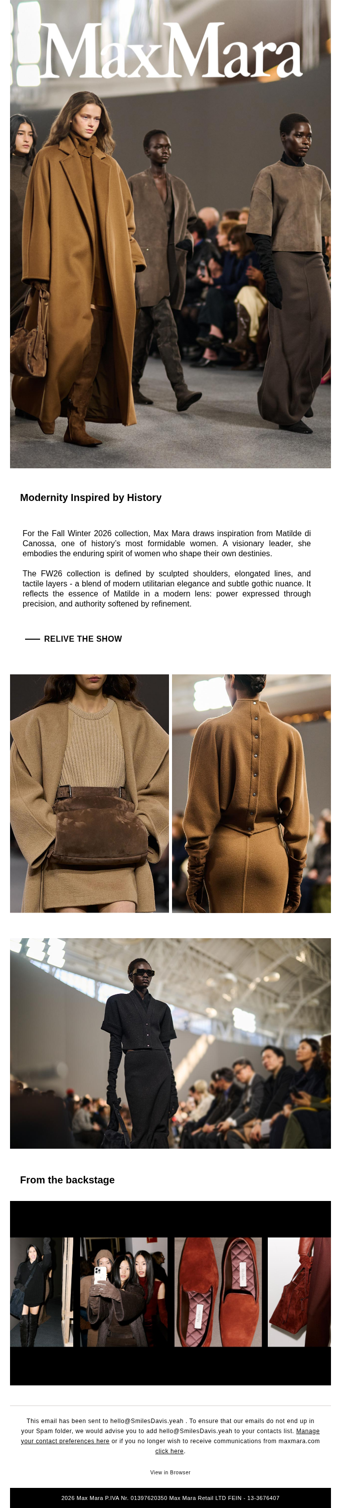 Max Mara email snapshot