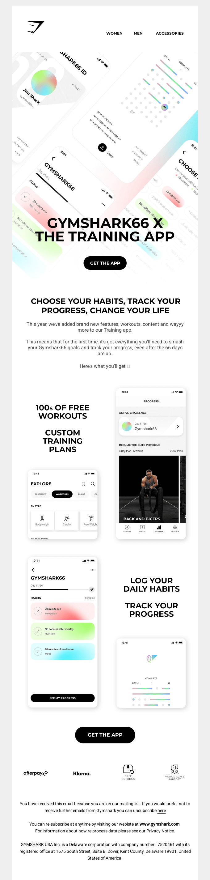 Gymshark progress retention campaign preview