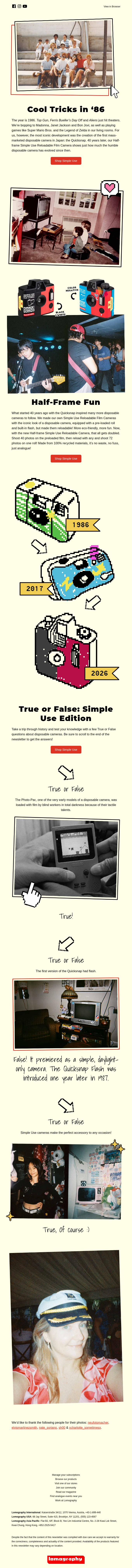 Lomography email snapshot