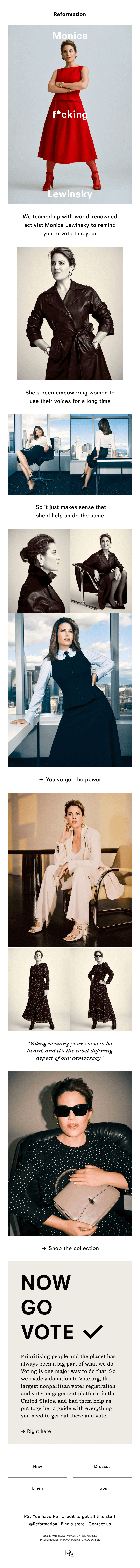 Reformation talent collaboration campaign preview
