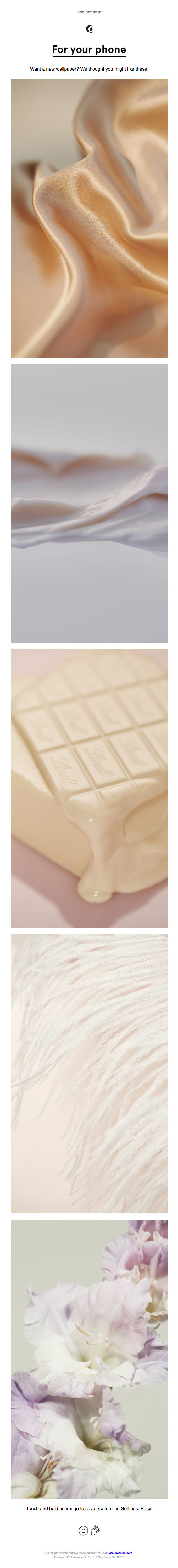Glossier mobile engagement campaign preview