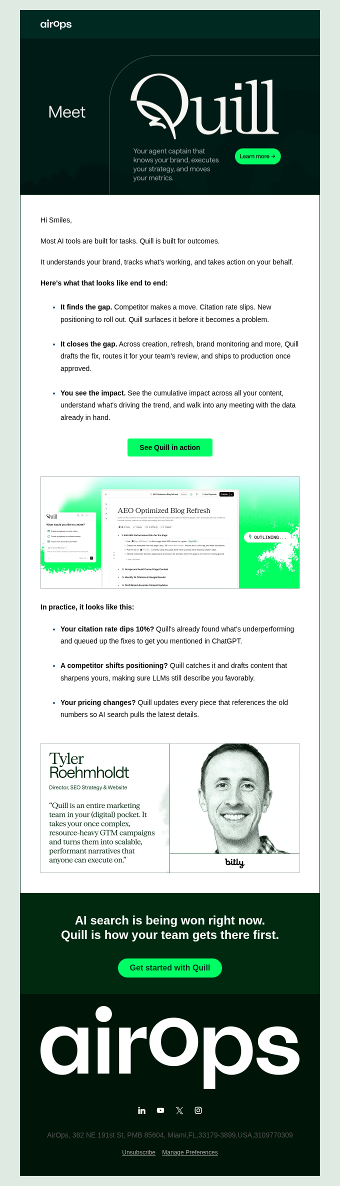 AirOps email snapshot