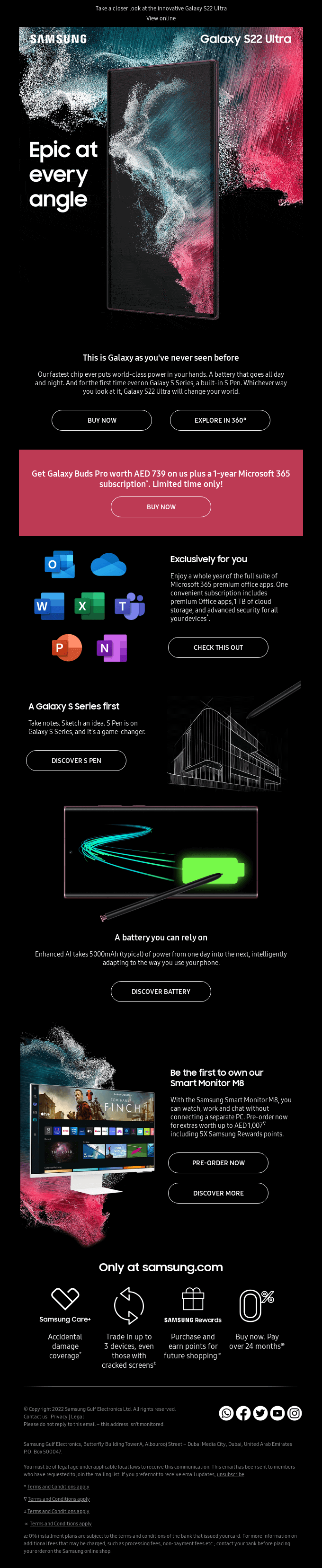 Samsung email snapshot