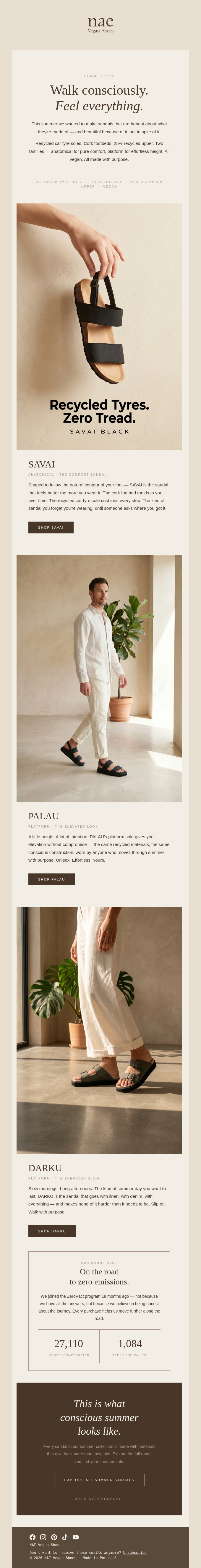 NAE Vegan Shoes email snapshot