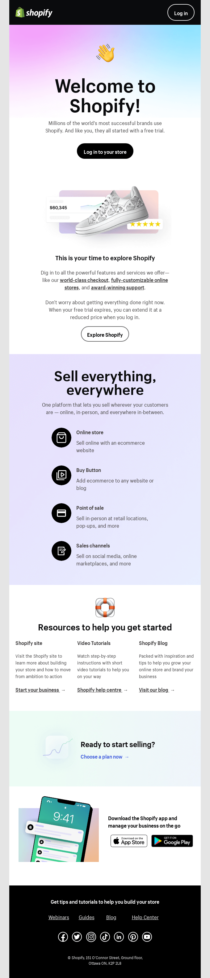 Shopify email snapshot