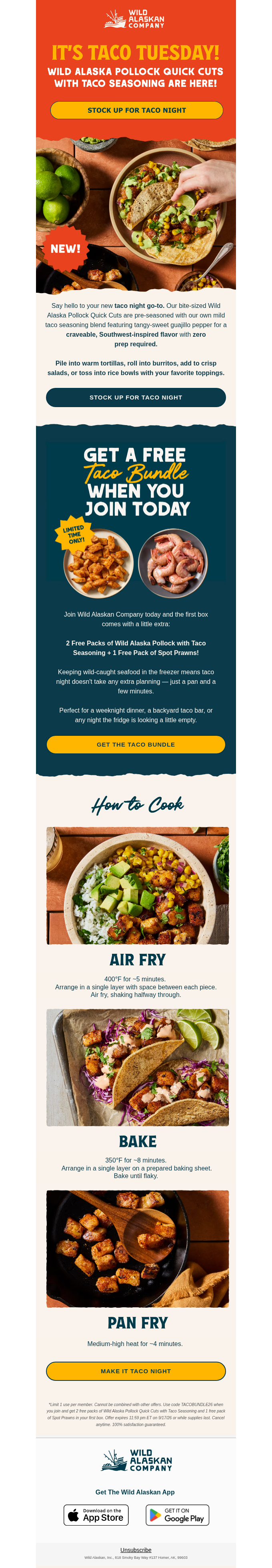 Wild Alaskan Company email snapshot