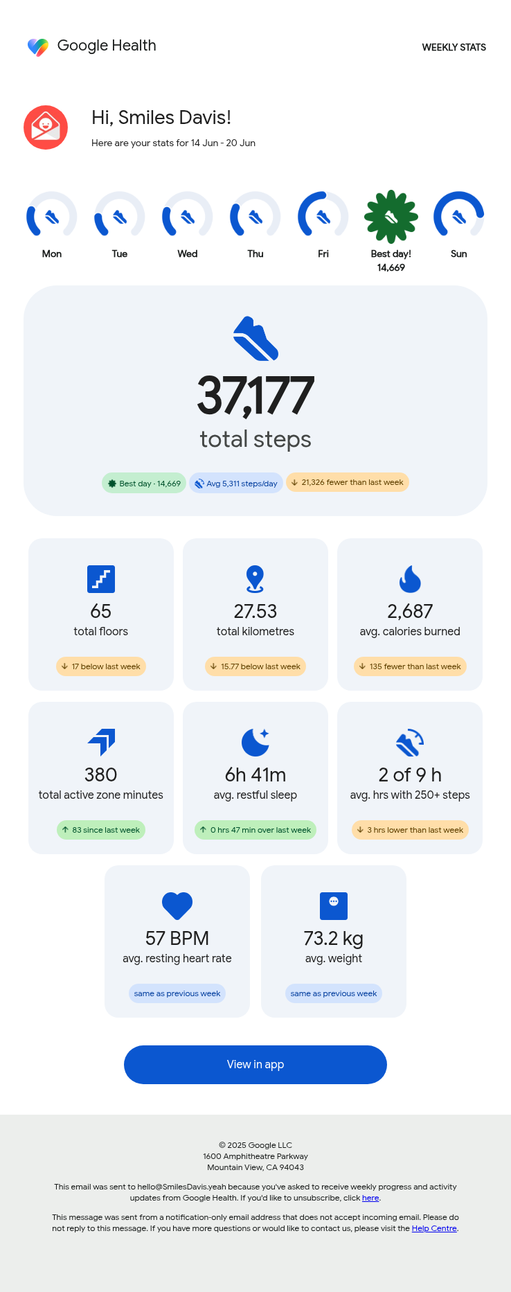 Google email snapshot